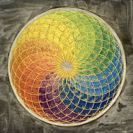 【原画】運気アップ波動アート　神聖幾何学虹色トーラス｜Fortune-up energy art “rainbow-colored torus”