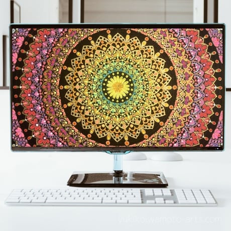 【壁紙】曼荼羅アート「咲き誇る」スマホ待ち受け｜【Wallpaper】Mandala art "Blooming" for smart phone wallpaper