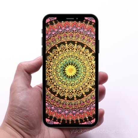【壁紙】曼荼羅アート「咲き誇る」スマホ待ち受け｜【Wallpaper】Mandala art "Blooming" for smart phone wallpaper
