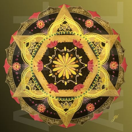 【壁紙】金運アップ曼荼羅アート「繁栄」スマホ待ち受け｜【Wallpaper】Mandala art "Prosperity" smartphone wallpaper
