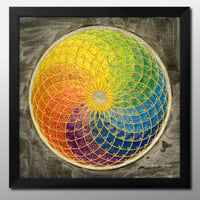 【原画】運気アップ波動アート　神聖幾何学虹色トーラス｜Fortune-up energy art “rainbow-colored torus”