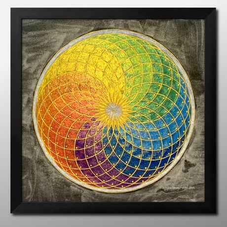 【原画】運気アップ波動アート　神聖幾何学虹色トーラス｜Fortune-up energy art “rainbow-colored torus”