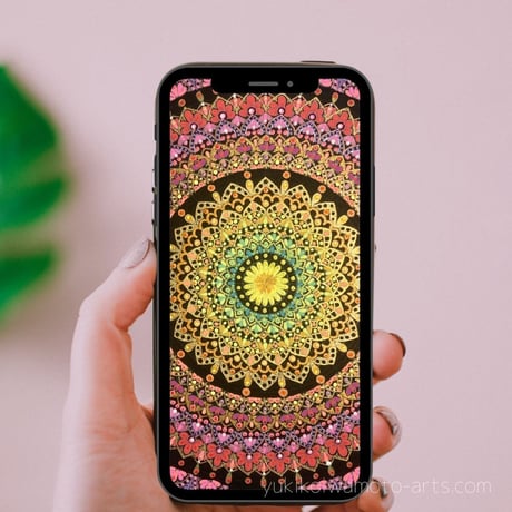 【壁紙】曼荼羅アート「咲き誇る」スマホ待ち受け｜【Wallpaper】Mandala art "Blooming" for smart phone wallpaper