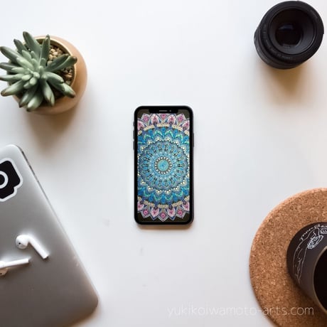 【壁紙】曼荼羅アート「煌き」スマホ待ち受け｜【Wallpaper】Mandala art "Sparkle" for smart phone wallpaper