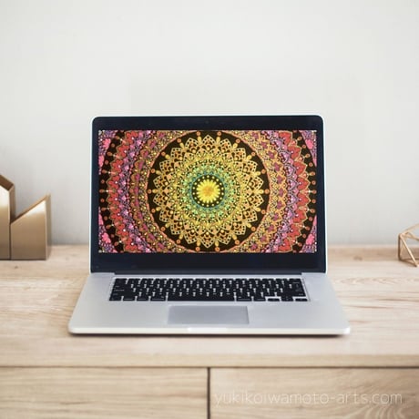 【壁紙】曼荼羅アート「咲き誇る」スマホ待ち受け｜【Wallpaper】Mandala art "Blooming" for smart phone wallpaper
