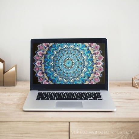 【壁紙】曼荼羅アート「煌き」スマホ待ち受け｜【Wallpaper】Mandala art "Sparkle" for smart phone wallpaper