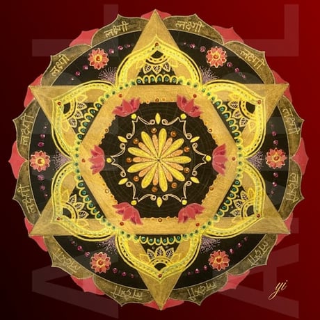 【壁紙】金運アップ曼荼羅アート「繁栄」スマホ待ち受け｜【Wallpaper】Mandala art "Prosperity" smartphone wallpaper