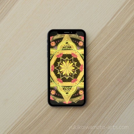 【壁紙】金運アップ曼荼羅アート「繁栄」スマホ待ち受け｜【Wallpaper】Mandala art "Prosperity" smartphone wallpaper