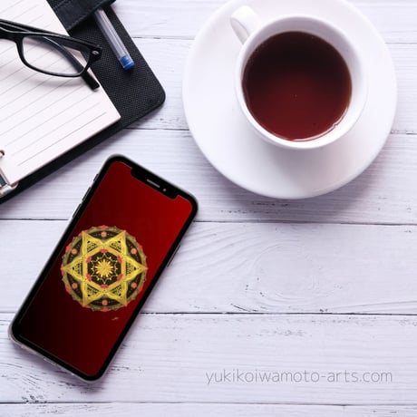 【壁紙】金運アップ曼荼羅アート「繁栄」スマホ待ち受け｜【Wallpaper】Mandala art "Prosperity" smartphone wallpaper