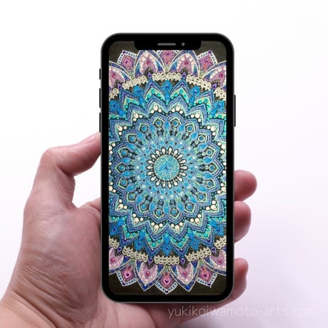 【壁紙】曼荼羅アート「煌き」スマホ待ち受け｜【Wallpaper】Mandala art "Sparkle" for smart phone wallpaper