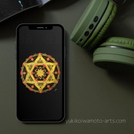 【壁紙】金運アップ曼荼羅アート「繁栄」スマホ待ち受け｜【Wallpaper】Mandala art "Prosperity" smartphone wallpaper