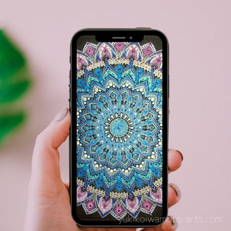 【壁紙】曼荼羅アート「煌き」スマホ待ち受け｜【Wallpaper】Mandala art "Sparkle" for smart phone wallpaper