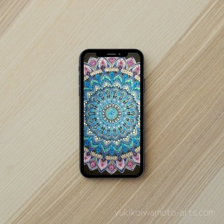 【壁紙】曼荼羅アート「煌き」スマホ待ち受け｜【Wallpaper】Mandala art "Sparkle" for smart phone wallpaper
