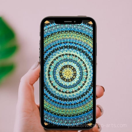 【壁紙】曼荼羅アート「母なる地球と太陽」スマホ待ち受け｜【Wallpaper】Mother earth and the Sun for smart phone wallpaper