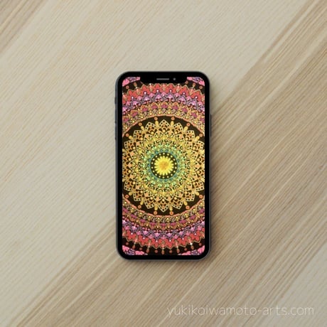 【壁紙】曼荼羅アート「咲き誇る」スマホ待ち受け｜【Wallpaper】Mandala art "Blooming" for smart phone wallpaper