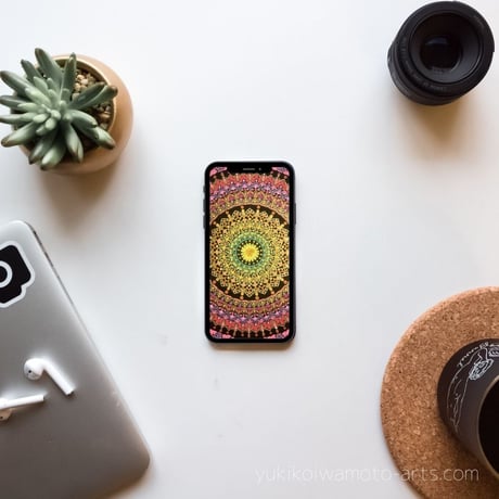 【壁紙】曼荼羅アート「咲き誇る」スマホ待ち受け｜【Wallpaper】Mandala art "Blooming" for smart phone wallpaper