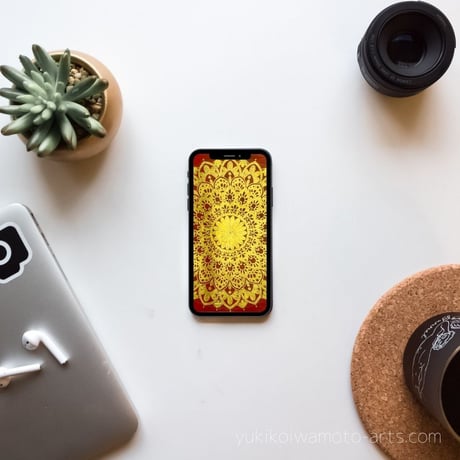 【壁紙】曼荼羅アート「太陽礼拝」スマホ待ち受け｜【Wallpaper】Mandala art "Sun Sultation" for smart phone wallpaper