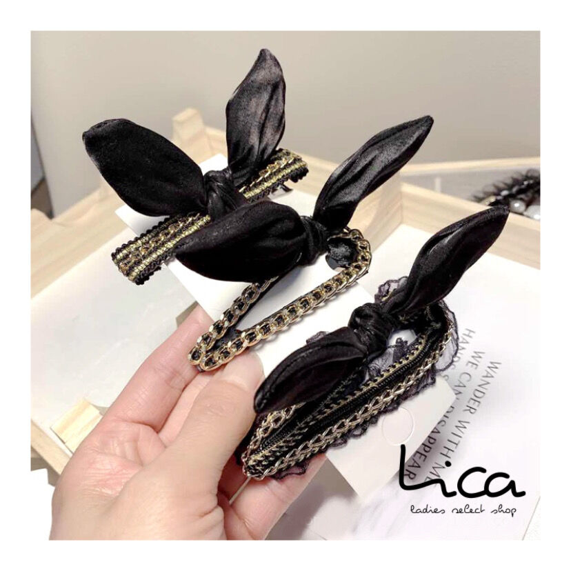 BABY うさ耳 クリップ hair clip - Pink Rabbit - ヘアクリップ うさぎ うさ耳 リボン