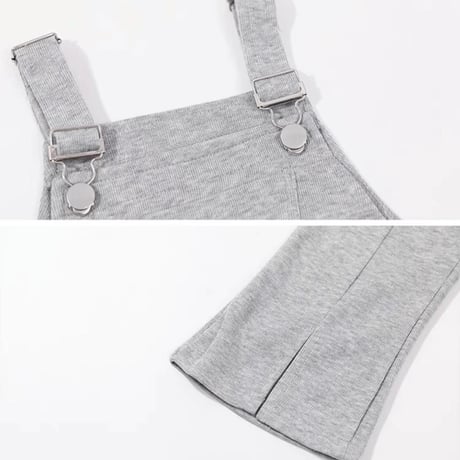 スリット入りサロペット