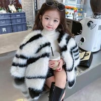 ゼブラ柄ファーコート