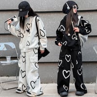 ビッグハート柄 スウェットセットアップ