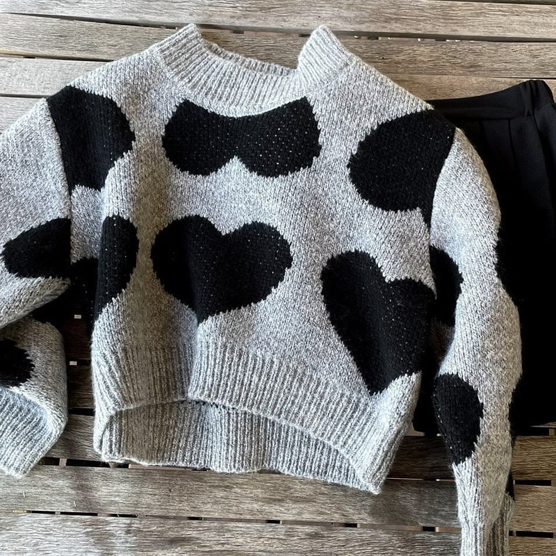 ハート柄ニットトップス | select shop Lica. ハート柄ニットトップス | select shop Lica.
