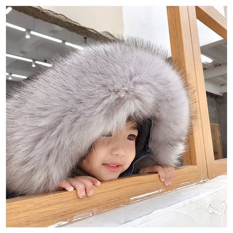 【キッズ】ファーデニムジャケット