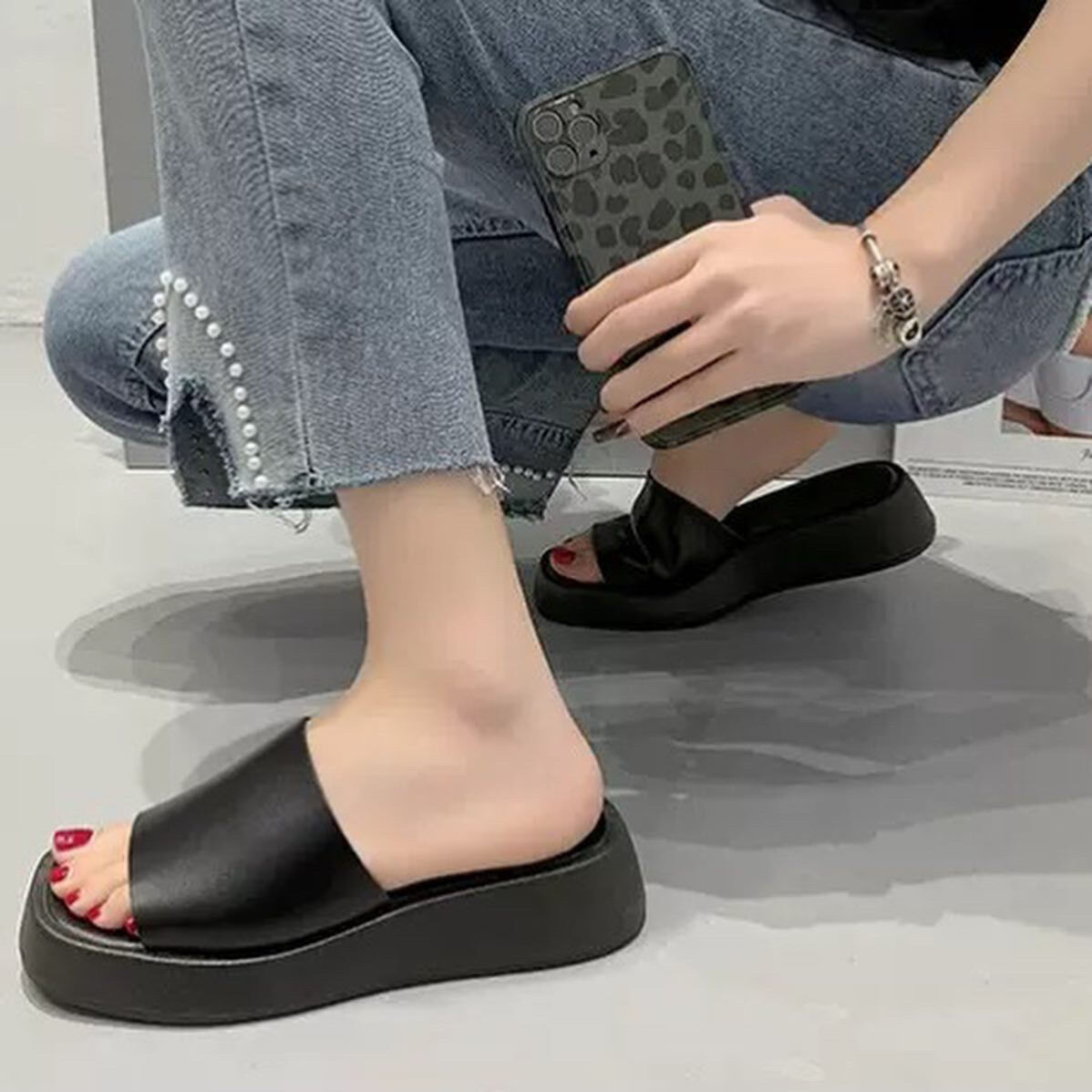 厚底サンダル バイカラーツートン 2colors 35/40 バイカラー厚底サンダル | select shop Lica.
