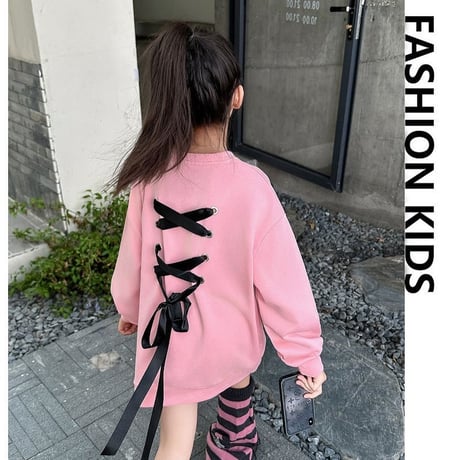 バックレーススウェットトップス