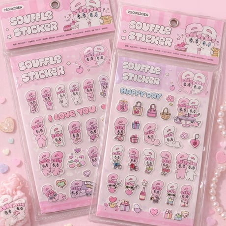 エスターバニーマシュマロステッカー 2セット