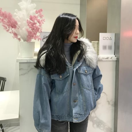 【レディース】ファーデニムジャケット