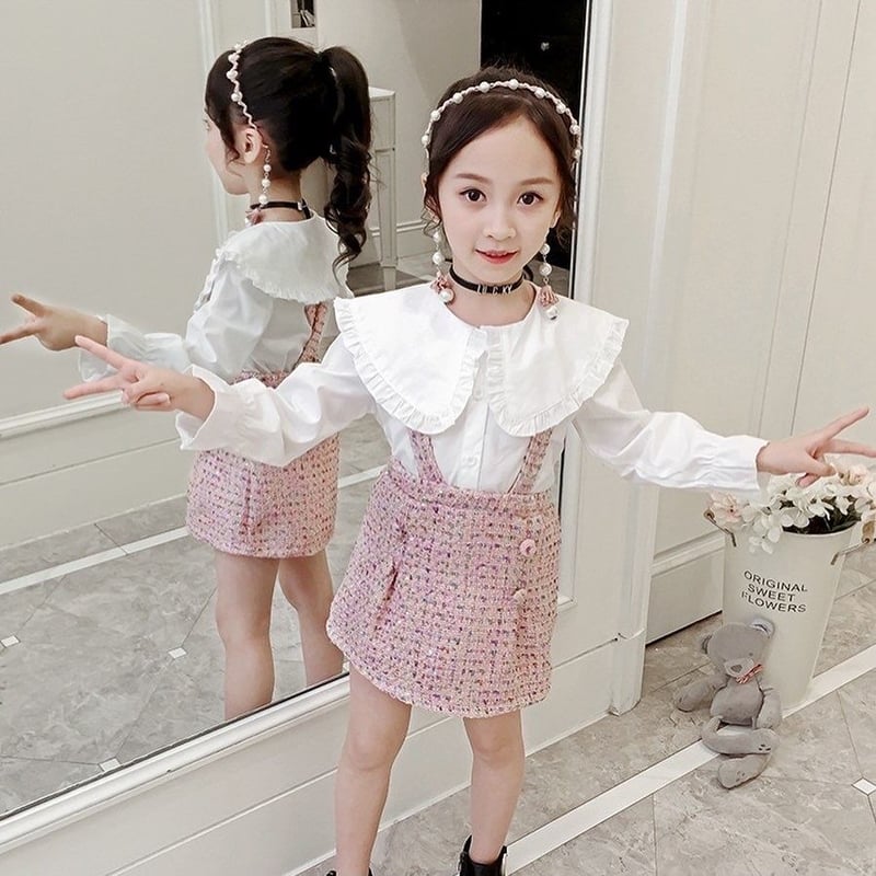 ピンクツイードスカートブラウスセット | select shop Lica 