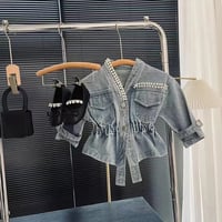 パールデコレーション デニムジャケット