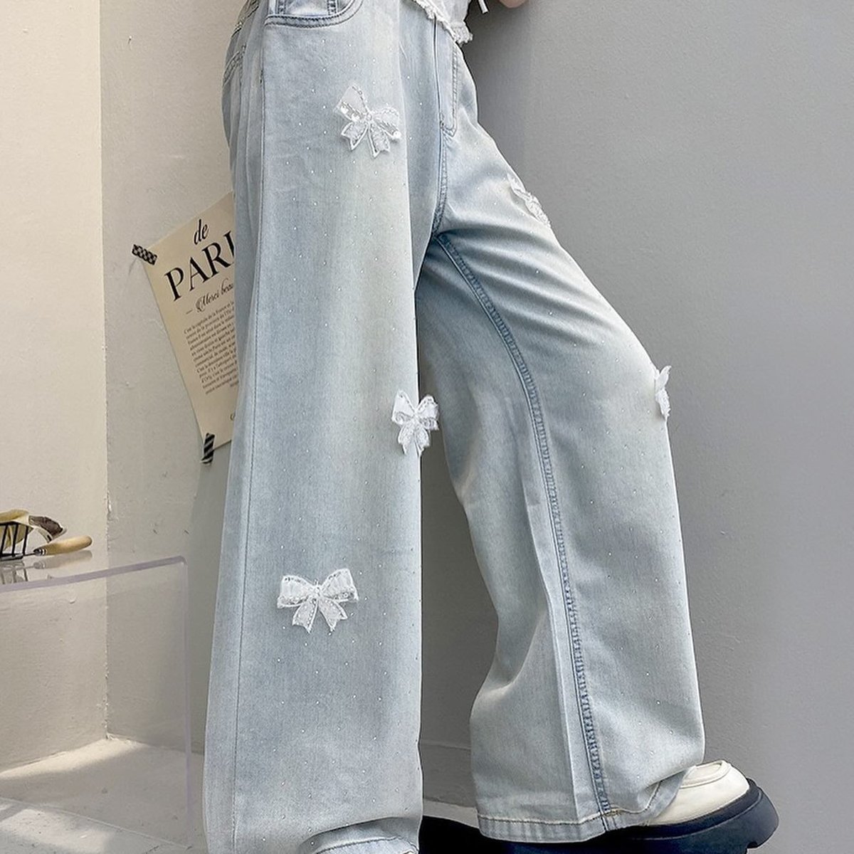 キラキラリボンデニムパンツ | select shop Lica.