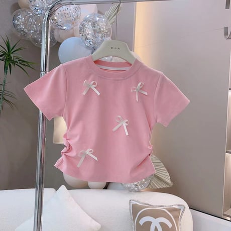 リボンデコレーションTシャツ