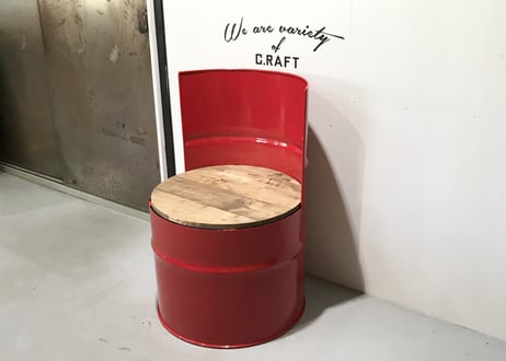 ［新商品］1人掛け　ドラム缶　リメイク　ソファ　ベンチ　アメリカン　インダストリアル