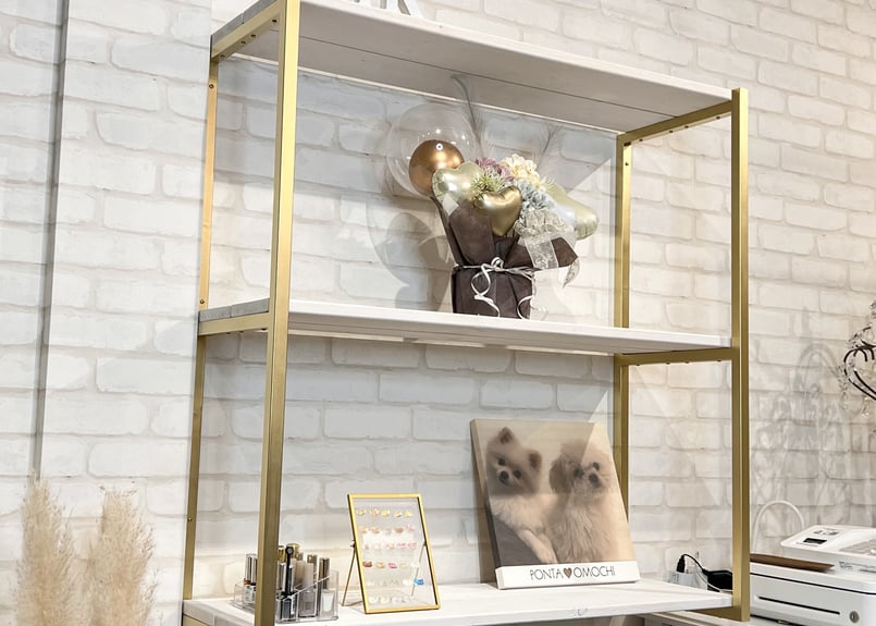 アイアンシェルフ　ウッドシェルフ　棚　飾り棚 アイアン ウッド シェルフ イエローゴールド サロン おしゃれな棚