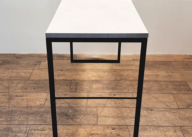 送料無料】モルタル調サロンテーブル 900×450 アイアン ウッド