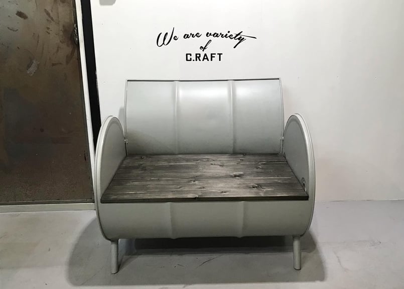 新色登場！］ドラム缶リメイク ソファ ベンチ 椅子 アメリカン