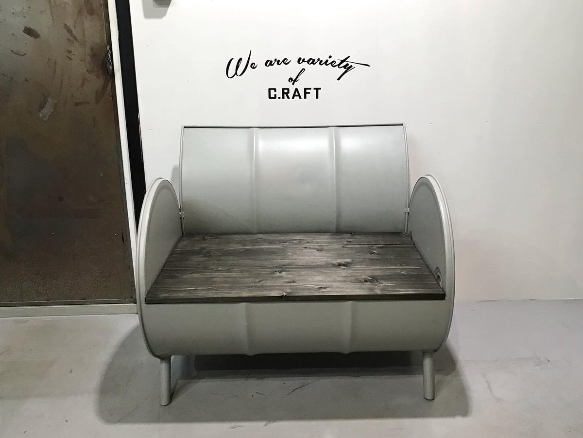 ドラム缶 リメイク ソファ ベンチ チェア 椅子 新色登場！］ドラム缶リメイク ソファ ベンチ 椅子 アメリカン