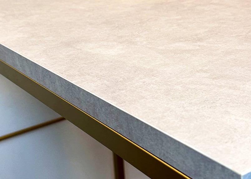 送料無料】モルタル調サロンテーブル 900×450 アイアン ウッド