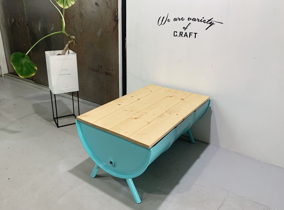 ドラム缶　リメイク家具　インダストリアル　シャビー　テーブルのみ ドラム缶 リメイク テーブル アメリカン インダストリアル 机