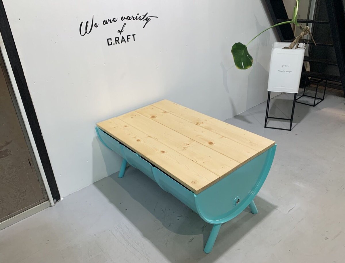 ハンドメイド チャムス風ドラム缶テーブル