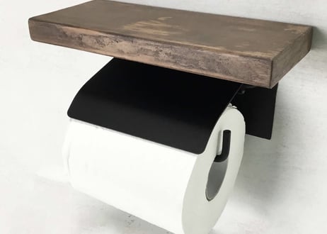 トイレットペーパーホルダー ウォールシェルフ付き おしゃれ