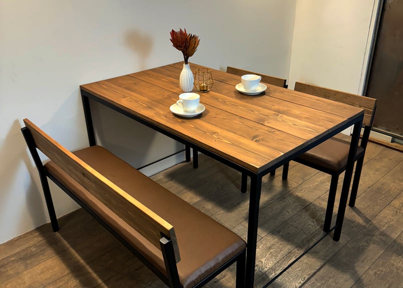 値段交渉可）4人掛けダイニングセット ブラウン×ブラック 交渉可