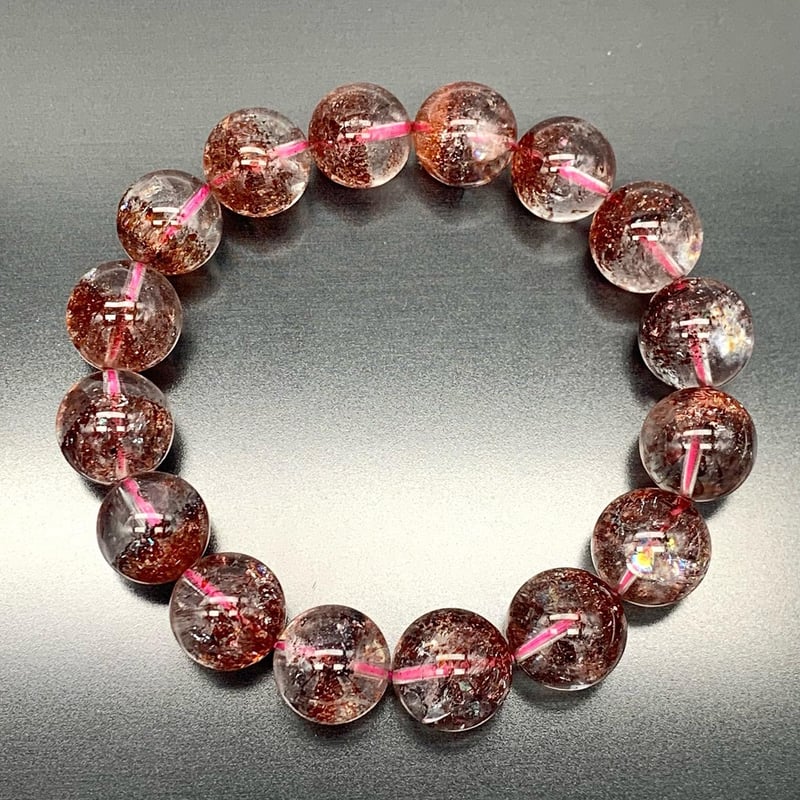 パワーストーン　天然石　レッドスーパーセブン　8mm　14cm　No.588 redsuperseven8.jpg