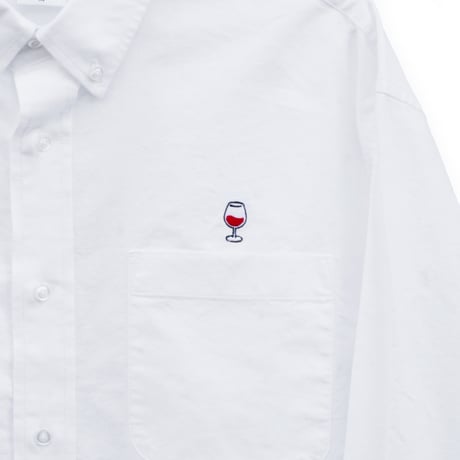 One point embroidered BD Shirts (wine)  white