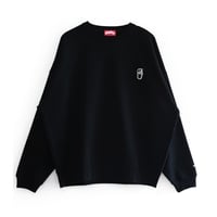 ONE POINT EMBROIDERED SWEAT(のんぺー) black