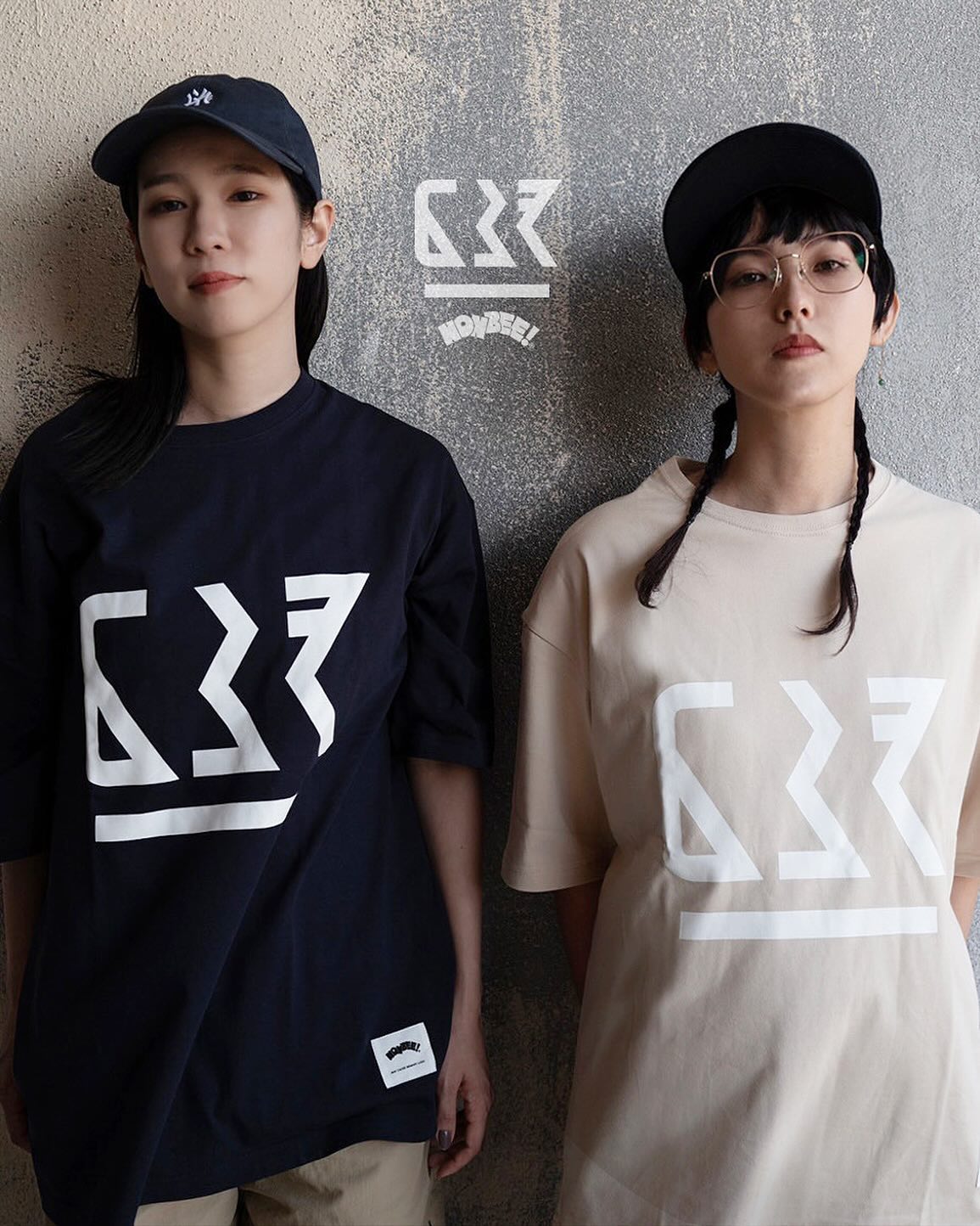 NONBEE 637”_ BIG LOGO TEE beige/white | NONBEE! NONBEE 637”_ BIG LOGO TEE beige/white | NONBEE!