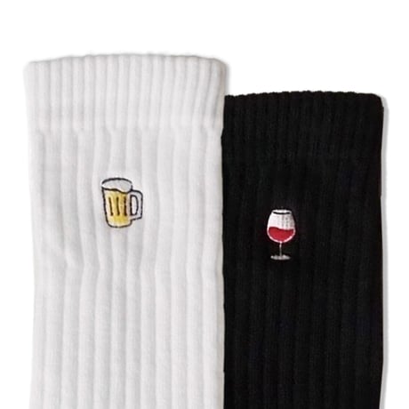 One point embroidered socks set（beer/white&wine/black )